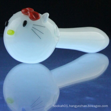What′s up Cat Glass Spoon Pipe for Smoker Girl (ES-HP-052)